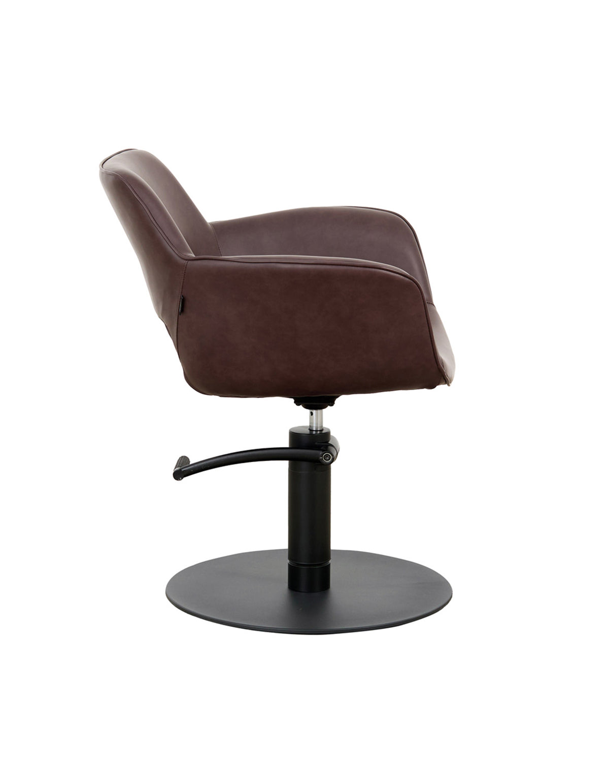 Milo Merlot - Brown styling chair with black round base